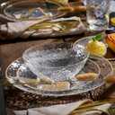 R-kay 100 Pack Clear Plastic Plates - 6.25 IN Hammered Gold Rimmed Sturdy, Durable And Extra Heavy duty Gold Plastic Dessert Plates Disposable - Ideal For Appetizer And And For Desserts.
