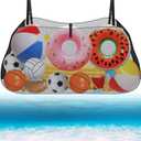 Pool Float Storage Net, Hanging Pool Float Storage Organizer Mesh Bag Adjustable and Foldable Pool Flosts Holder Pouch for Inflatable Balls Toys, Rafts, Swimming Ring, Noodles and Other Pool Supplies