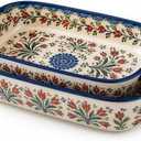 1-Piece Ceramic Bakeware Set, Rectangular Casserole Dishes for Oven, Floral Baking Dish Set for Lasagna