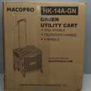 Folding Utility Cart Portable Rolling Crate Handcart Shopping Trolley Collapsible Tool Box, with Lid, Basket on 4 Rotate Wheels, for Grocery, Office, Teacher, Travel Shop Move Luggage (Green)