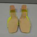 CAMSSOO Women's Square Open Toe Heeled Mules Flip Flops Chunky Heels Slip On Sandals Block High Heel Fashion Wedding Dress Shoes (7.5, Yellow)