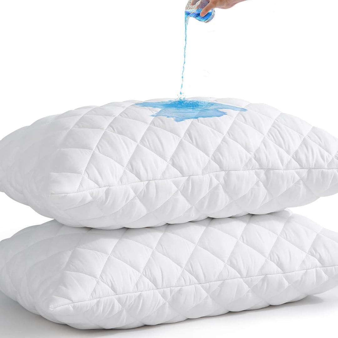 UNILIBRA 2 Pack Waterproof Pillow Protector Quilted Queen Size (21" x 30")
