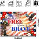 Avezano Patriotic Soldier Backdrop American Flag Patriotic Soldier Free&Brave Backdrop Home of The Free 4th of July Background for Independence Day Veterans Day Memorial Day Decoration (7x5ft)