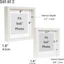 White Shadow Box Frame 8x8 7x7 Square Box Frame with Mat, for 5x5 6x6 Pictures, for Wall and Tabletop Gift for Christmas, New Year, Birthday, Anniversary, Mother's Day, Set of 2