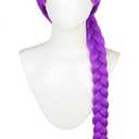 Topcosplay 24 inch Girls Long Purple Braid Cosplay Wig Halloween Party Costume Wig