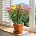 12 Bundles Artificial Flowers for Outdoors Fake Silk Flowers UV Resistant No Fade Plastic Flowers for Spring Summer Outside Garden Porch Window Box, Indoor Table Vase Home DecorYellow Rosered Purple (Colorful)