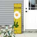 Spring Daisy Welcome Wooden Sign, Summer Rustic Daisy Porch Sign for Front Door Decorations, Front Porch Decor Home Hanging Signs Wall Sign 31.5"H