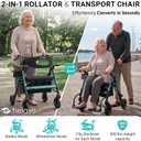 Helavo Extra Wide 2 in 1 Bariatric Walker Wheelchair Combo, 500 lb Capacity