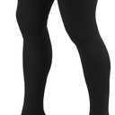 Truform 20-30 Mmhg Compression Stockings for Men & Women, Thigh High Length, Dot Top, Closed Toe, Black, Large (20-30 Mmhg) (Large (1 Pair))
