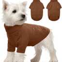 LETSQK Dog Knitting Sweater,Pet Warm Winter Coat,Thickening Turtleneck Small Medium Doggy Sweatshirt Soft Classic Knitwear in Cold Weather,Pullover Sweater for Puppy, L GlazedGinger