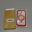 Miracase Magnetic for iPhone 14 Case 6.1", [Built-in Tempered Glass Screen Protector + Lens Protector] [Compatible with MagSafe] Full-Body Protective Bumper 14 Phone Cover, Red