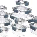 Amazon Basics Tritan Plastic Food Storage Containers - Tritan Plastic Locking, Air Tight, 11 Containers with Lids, 22 Pieces, Clear