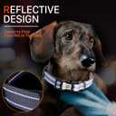 Personalized Dog Collars for Small Dogs, Reflective Dog Collar QR Code Name Tags, Soft Nylon, S (Black-Gray Gradient)