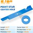 Aeagle High Lift Blade 48 inch Deck for Ariens Gravely Exmark Toro Ferris Snapper 103-2527 103-6583 04919100 00273000 1520843 5020843ASM 539100340 Lazer Z HP iZ4817 iZ4818 iZ4819 3 Pack