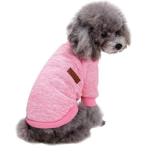 Jecikelon Dog Clothes Dogs Sweater Soft Puppies Clothing Winter Puppy Sweaters Warm Outfit for Dogs Small XXS XS Cat Apparel (Pink, S)