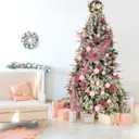 Wironlst Velvet Ornaments for Christmas Tree, 3 Style Flocked Matte Velvet Christmas Ball Ornaments, Shatterproof Decor for Xmas Tree Wedding Holiday Party Home (3.15" 16pcs Pink)