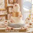 Wenqik 18 Inch Silver Cake Stand Set Metal Round Cupcake Dessert Stand with Cake Cutting, Spatula Wedding Cupcake Pastry Display Candy Holder Display for Wedding Party Birthday Baby Shower(Classic)