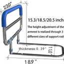 Bedside Assistant Stainless Steel Bedside handrail for The Stable and Foldable Adjustable Senior Bed Safety Rail and Bedside Standing Assist Grab Bar