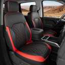 for Chevy Silverado GMC Sierra Waterproof Seat Covers, Crew Cab 1500 2019-2026, 2500HD 3500 HD 2020-2026, Pickup Protectors Accessories Full Set, Black Red