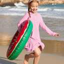 BesserBay Girls Summer Long Sleeve Coverups Button Down Terry Quickly Dry Ruffle Hem with Hood Cover Up (XL)