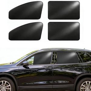 Car Curtains for Side Window - Thick Suede 4 Pcs Privacy Sun Shades Magnetic 100% Block Light Car Window Covers with Cooler Feeling (Ultra-Thick Suede, 4pcs)