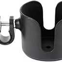 Adjustable Cup Holder - Black - for Strollers, Walkers, Wheelchairs, Rollator & Knee Scooters Universal Drinking Cup Holder, Bottle Holder, By Tulimed