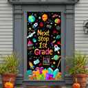 Graduation Party Decorations Door Cover 71x35 Congrats Graduate Class of 2025 Porch Banner Sign"Next Stop 1st Grade" Kids School Party Flag Classroom Door Decoration, Graduation Celebration