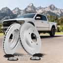 MOTOREVO Front Brake Rotors Kit for Tacoma [2005-2023 6 Lug Wheels, Not for 5 Lugs] Anti-Rust Geomet Coated Brake Rotors [318.8mm 12.6in] Heavy-Duty Rotors for Rapid Heat Dissipation and Towing