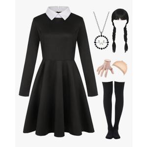 Adult Halloween Costume Women Black Dress for Family Party, M