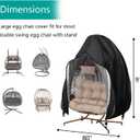 UpgradedPatio Egg Chair Covers with Zipper, 91 x 80 Large Wicker Egg Swing Chair Covers, Waterproof Heavy Duty Weather Resistant Outdoor Chair Cover, Windproof Hanging Chair Cover, Black, 1 Pack