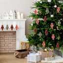 12 Pcs Red Green Christmas Decorations 4" 3D Candy Paper Honeycomb Ornaments for Tree Magnetic Glitter Edge Paper Honeycomb Lanterns for Christmas Tree New Year's Christian Table Decor (Multi Color)