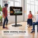 FITUEYES Rolling TV Stand - Portable Mobile TV Cart on Wheels for 32 to 65 70 75 Inch TVs, Landscape to Portrait Rotating and 40Swivel, Height Adjustable TV Cart Rolling TV Stand Hold Up to 88 Lbs