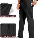 Idtswch Long Inseam Mens Tall Sweatpants Open Bottom Joggers Athletic Yoga Pants with Pockets, Tall(34"inseam), Medium, Black