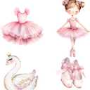 Honoson 4 Pcs Large 24" x 32" Ballerina Dancer Cardboard Cutouts, Pink Ballerina Party Yard Signs Decoration for Baby Shower Wedding Birthday Dance Party Supplies Ballet Themed Decor