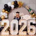 Yunsailing Graduation Decorations Class of 2026, 5 ft 2026 Light up Marquee Numbers with Graduation Cap, Pre Cut Foam Board Frame for Kindergarten Preschool High School College Prom Party Decor