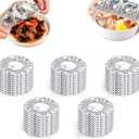 50PCS Reusable Aluminum Foil Food Covers,Aluminium Foil Elastic Food Bowl Storage Covers,Pop-Up Tin Foil Food Insulation Cover, Heat Shield Lids for Refrigerator Storage