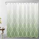Ombre White and Sage Green Shower Curtain for Bathroom, Modern Geometric Pattern Textured Shower Curtains 72X72 inch Polyester Fabric Bathroom Decoration Bath Curtains Hooks Included