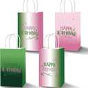 24pcs Halloween Witch Theme Birthday Party Bags Pink and Green Party Supplies Halloween Party Favor Birthday Candy Treat Bags Witch Princess Party Favor for Kids Baby Shower