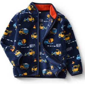 Toddler Fleece Jacket Kids Lightweight Outerwear Boys Girls Long Sleeve Fall Spring Coat, 5T