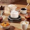 Coffee Mug Warmer for Desk, 50W Fast Heating Cup Warmer with Smart Display, 4 Temps & 12H Timer, Auto Shut Off for Tea, Milk, Hot Drinks - Wood Effect