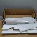 Adjustable Swivel Table with Faux Saddle Leather Cover & Heavy Duty Metal Leg, Laptop Stand for Bed, Sturdy TV Tray, Couch Table for Living Room (Brown)