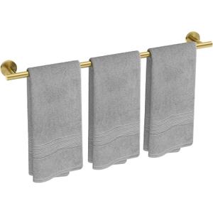 USHOWER Brushed Gold Bath Towel Bar, 30-Inch Towel Racks for Bathroom Wall-Mounted, SUS304 Stainless Steel Towel Rod (Total Length 32-Inch)
