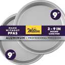 Wilton Aluminum Round Cake Pan Set, Durable Anodized, Bakeware for Tiered & Layered Cakes, Even Heating, Rust-Resistant, Professional Cake Baking Pans, 9 x 2 in, Pack of 2