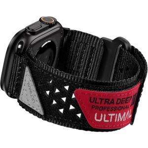 ULTIMAL Compatible witch Apple Watch Ultra 3 Band for Men 44mm/45mm/46mm/49mm L Men,Nylon watch band Woven Strap for Watch ultra 3/2/1 Series 11/10/9/8/7/6/5/4/SE/SE2 (L, Black)