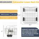 Allstare WD28X26099 WD28X34744 Dishwasher Lower Rack Replacement Parts for GE Dishwasher Parts GDF510PSR3SS GDF510PSM0SS GDF535PSR0SS Lower Dishrack Assembly GE Dishwasher Bottom Rack 1 Pack, 21.6" x 20.7" x 8" WD28X26099