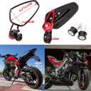 Red Motorcycle Bar End Mirrors Rear View CNC Compatible with Honda GROM MSX125 CB500F Kawasaki Z125 Z650 Z750 Z800 Z900 ER6N ER6F