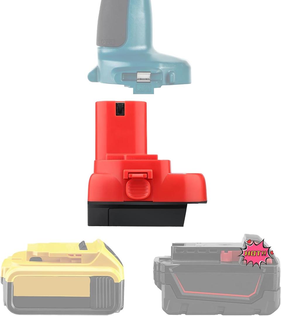 Adapter for DeWalt 20V Battery for Milwaukee M18 Battery Convert to for Makita 12V Cordless Tools Use (for DeWalt to for Makita 12V 14.4V NiCAD)