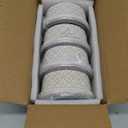 12 oz Souffle Ramekins Oven Safe with Lids, Small Creme Brulee Dishes, Ceramic Custard Cups Baking Bowls for Dessert, Dipping Sauce, Pudding, Set of 4, Beige