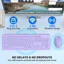 Wireless Keyboard and Mouse Combo, Full-Size Silent Ergonomic Keyboard and Optical Mouse, Long Battery Life, 2.4GHz Lag-Free Cordless Mice Keyboard for Computer, Mac, Laptop, PC, Windows(Purple)