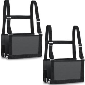 Exhibitor Number Harness Black Leather Number Bib Pinny Holder Eventing Show Number Holder Supplies(9.84 x 6.1 Inches) (9.84 x 6.1")